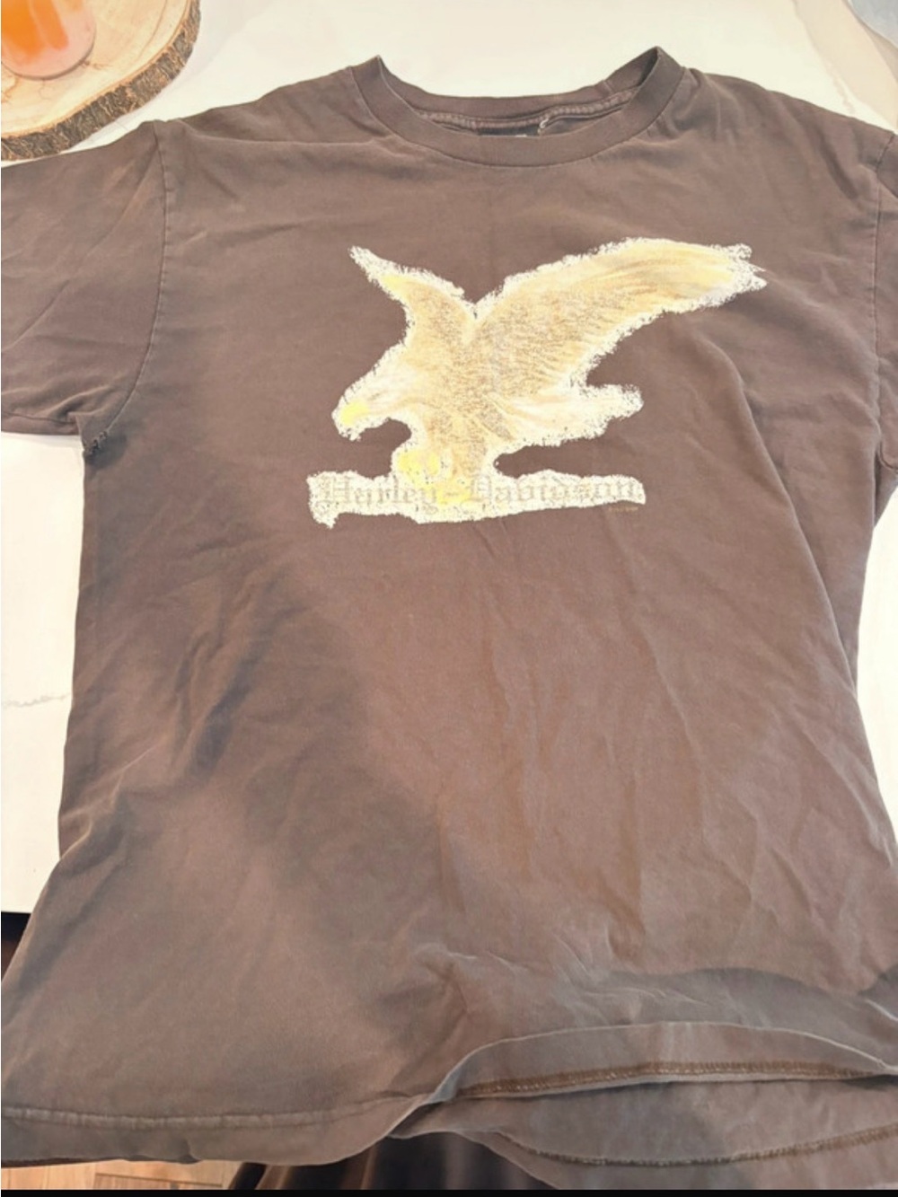 Harley-Davidson Brown Tee with Gold Eagle Graphic